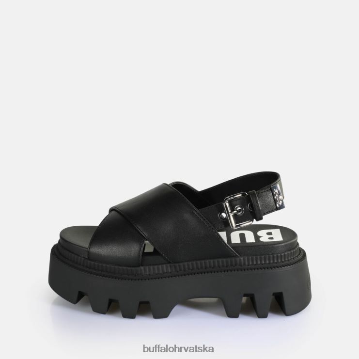 crno Buffalo flora sandale s križnom platformom veganske |sandale TDD6T164
